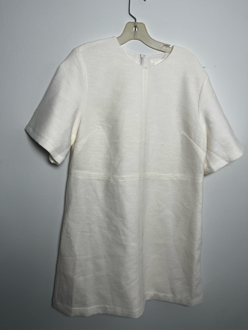 H&M Cream Short-Sleeve Shift Dress